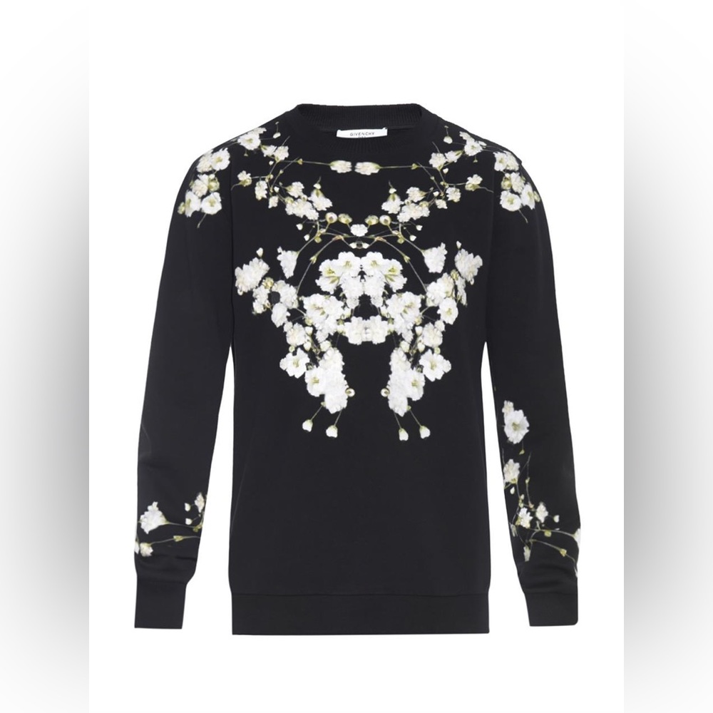 Givenchy Baby’s Breath Floral Print Pullover Cotton  Sweatshirt